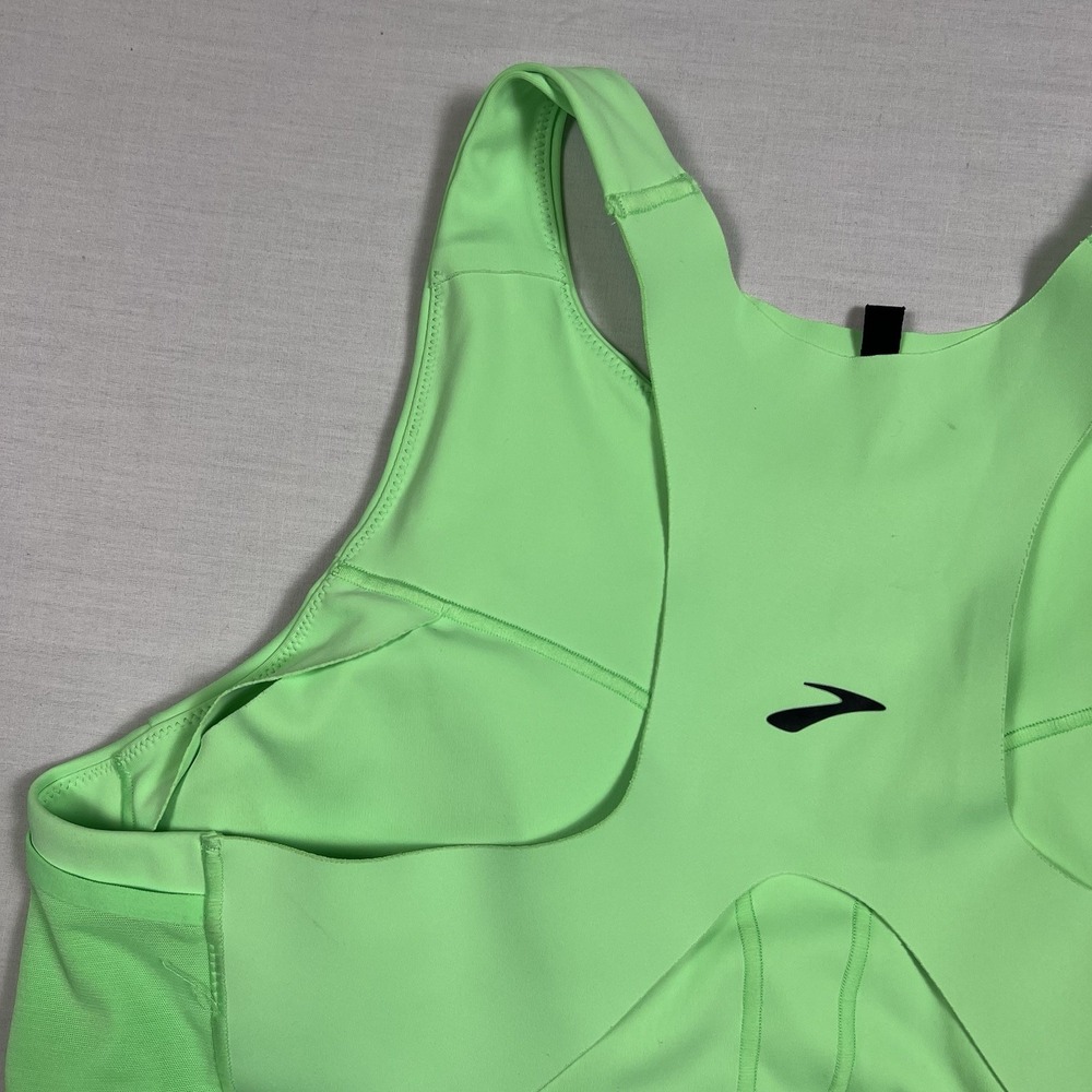 Brooks Women's Drive 3 Pocket Run Bra Size 40 C/D Bright Green Athletic Sports - Picture 8 of 13